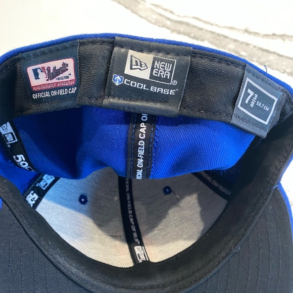 Men’s NY Mets New Era Royal/Orange Authentic On Field 59FIFTY Fitted Hat 7 3/8 - Picture 5 of 7